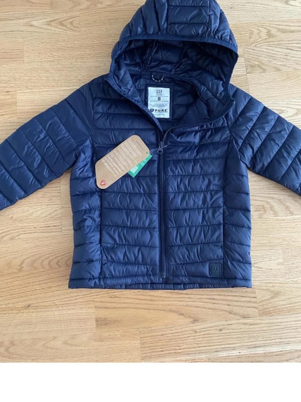 GAP Kids Navy Hooded Lightweight Puffer Jacket